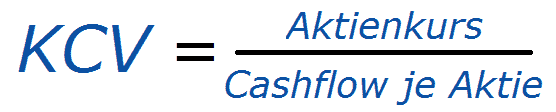 Aktienkurs durch Cashflow pro Aktie ergibt das KCV (Bild)